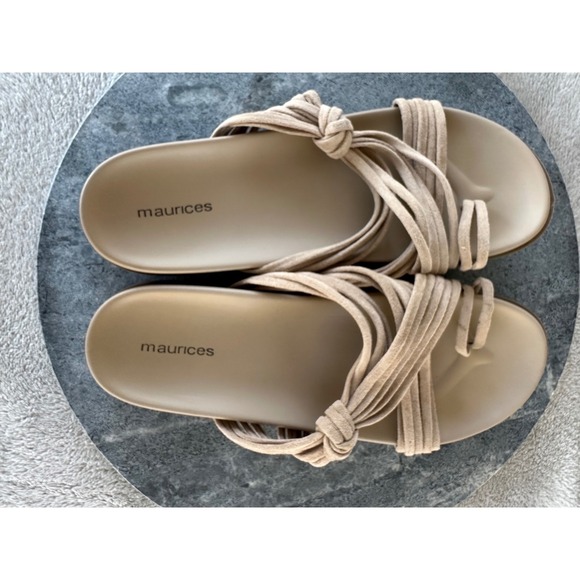 Maurices Womens Size 8 Taupe Slip On Sandals Shoes - Picture 5 of 9
